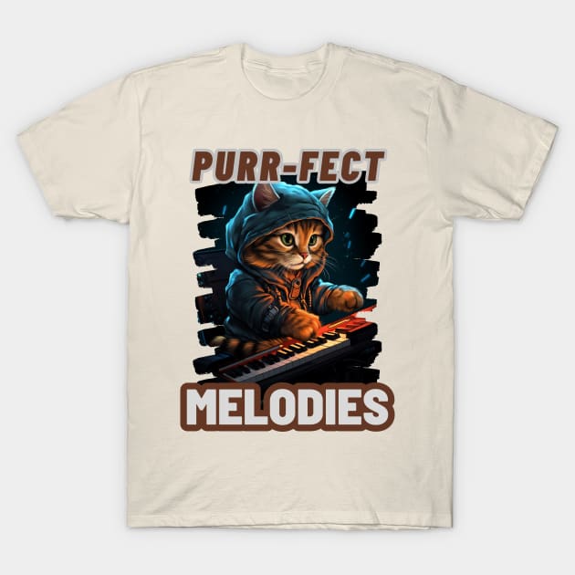 Captivating Keyboard Cat: "Purr-fect Melodies" T-Shirt by LionCreativeFashionHubMx